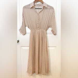 Soprano Sheer Polka Dot Midi Dress Lined Boho Cowgirl Festival Feminine Small